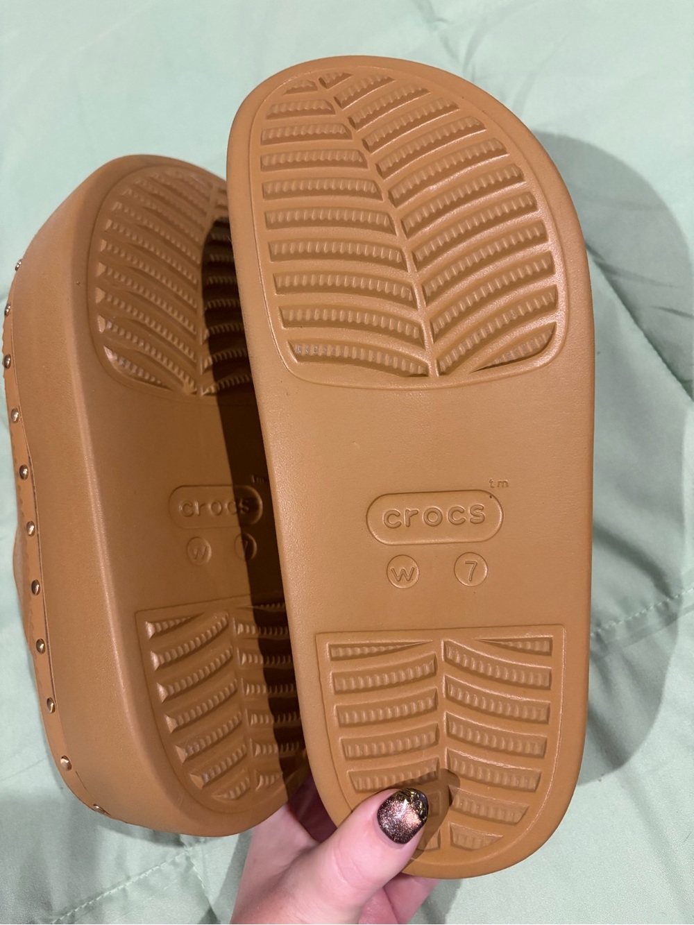 CROCS Platform Clog Mules in Chestnut - Picture 2 of 3
